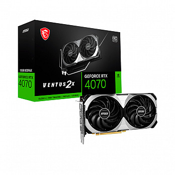 Placa de Vídeo MSI NVIDIA GeForce RTX 4070 VENTUS 2X OC, 12GB GDDR6X, DLSS, Ray Tracing, 912-V513-208