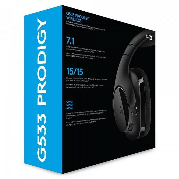 Headset Gamer Logitech G533 Sem Fio 7.1 Surround Drivers Pro-G