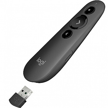 Apresentador sem fio Logitech R500 com Laser Pointer Vermelho, Conexão por USB ou Bluetooth, Aplicativo para Personalização - 910-005333
