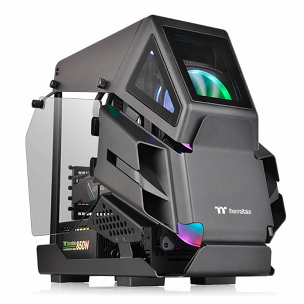 Gabinete Gamer Thermaltake AH T200 Black, Vidro Temperado, Preto, Sem Fonte, CA-1R4-00S1WN-00