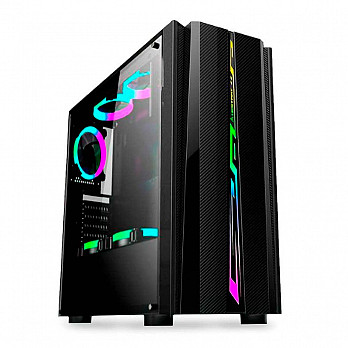 Gabinete BlueCase BG-027 RGB Lateral Acrilico Preto BG027GCASE